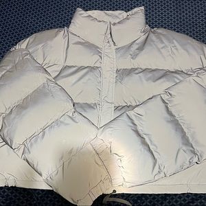 Crop puffer reflector jacket